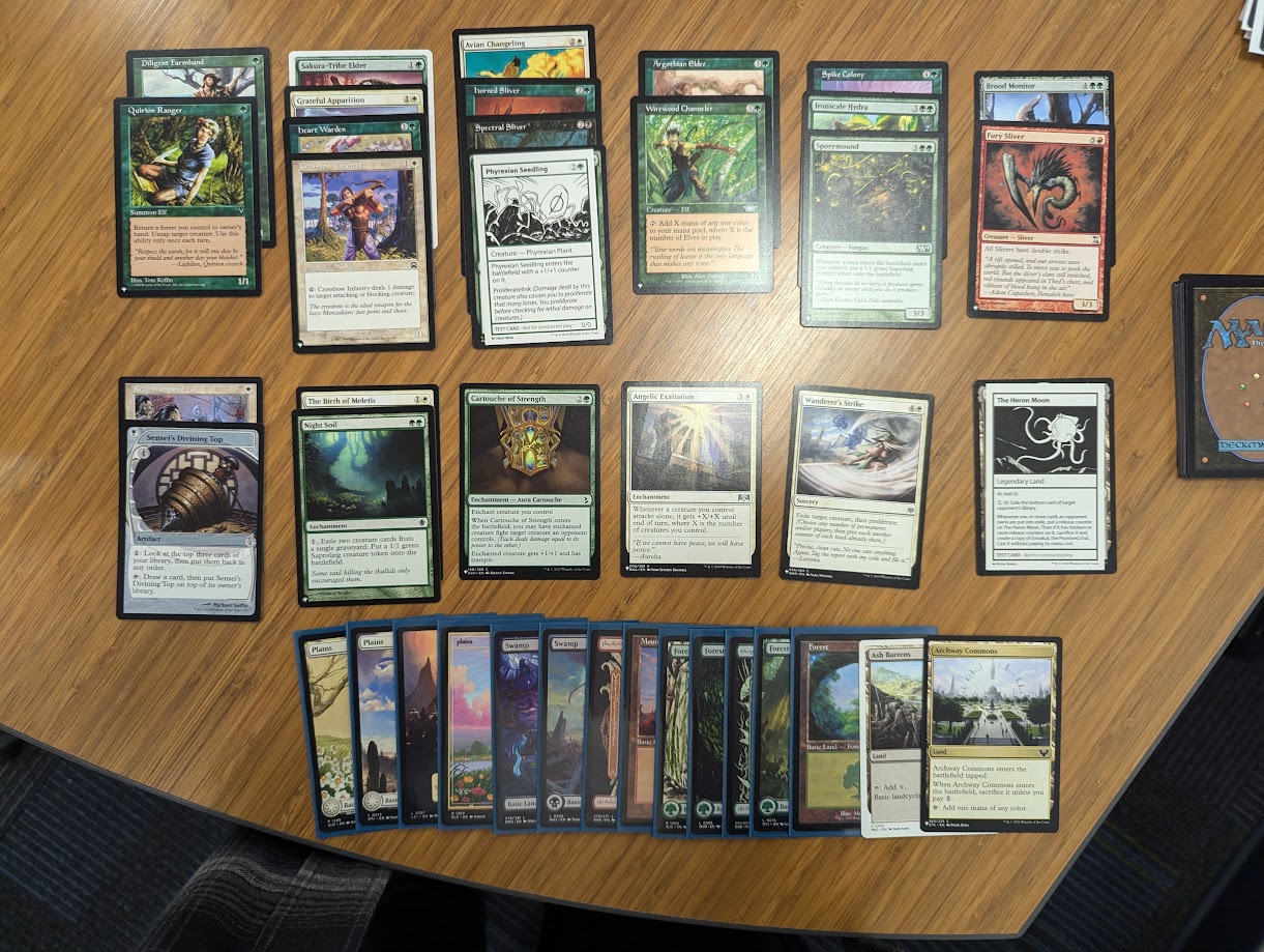 Mystery Booster 2 draft deck - green white control with sliver and elf subthemes