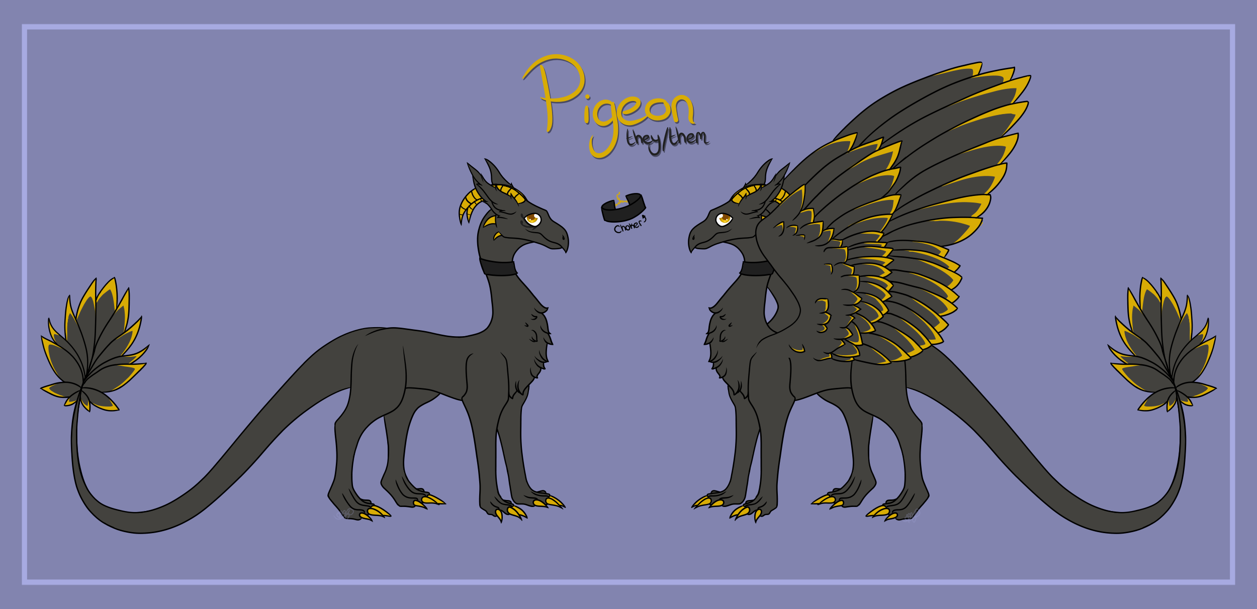 pigeon fursona feral refsheet